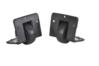2 x Recessed Cabinet Wheels Black Finish 40mm Wheel Diameter